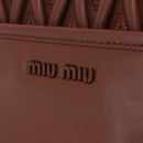 Miu Miu Matelasse Shoulder Bag Leather Brown Gold Tone Auth ka6427M-20