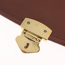 Miu Miu Matelasse Shoulder Bag Leather Brown Gold Tone Auth ka6427M-22