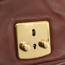 Miu Miu Matelasse Shoulder Bag Leather Brown Gold Tone Auth ka6427M-23