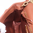 Miu Miu Matelasse Shoulder Bag Leather Brown Gold Tone Auth ka6427M-25