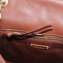 Miu Miu Matelasse Shoulder Bag Leather Brown Gold Tone Auth ka6427M-26
