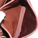 Miu Miu Matelasse Shoulder Bag Leather Brown Gold Tone Auth ka6427M-28