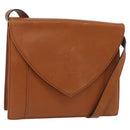 Saint Laurent Shoulder Bag Leather Brown Gold Tone Auth ka6428A-1