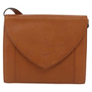 Saint Laurent Shoulder Bag Leather Brown Gold Tone Auth ka6428A-13