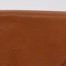 Saint Laurent Shoulder Bag Leather Brown Gold Tone Auth ka6428A-2