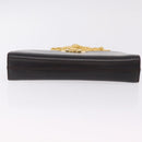 Salvatore Ferragamo Gancini Chain Shoulder Bag Leather Brown Gold Auth ka6429A-6