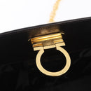 Salvatore Ferragamo Gancini Chain Shoulder Bag Leather Brown Gold Auth ka6429A-10