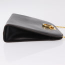 Salvatore Ferragamo Gancini Chain Shoulder Bag Leather Brown Gold Auth ka6429A-3