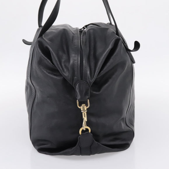 LOEWE Shoulder Bag Leather Black Gold Tone Auth ka6432V
