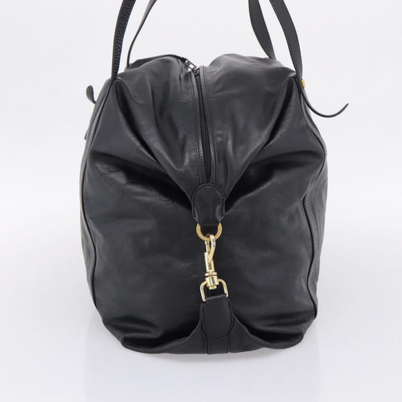 LOEWE Shoulder Bag Leather Black Gold Tone Auth ka6432V