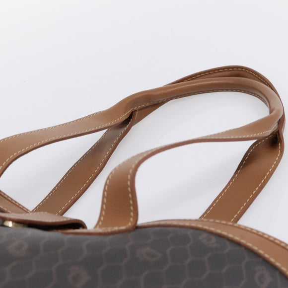 Christian Dior Honeycomb Tote Bag PVC Black Brown Auth ka6433A