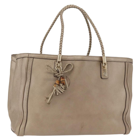 GUCCI Tote Bag Leather Gold 269945 Auth ka6435V