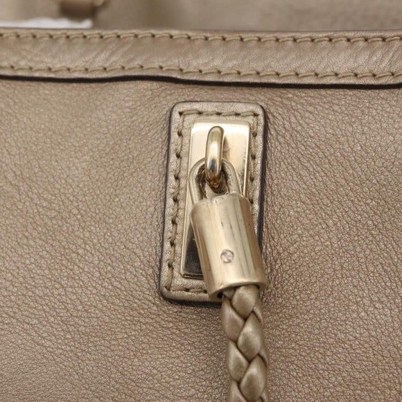 GUCCI Tote Bag Leather Gold 269945 Auth ka6435V