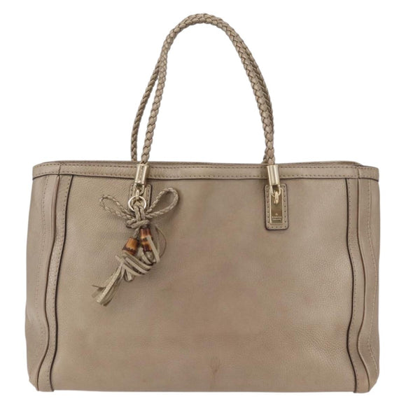 GUCCI Tote Bag Leather Gold 269945 Auth ka6435V