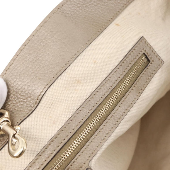 GUCCI Tote Bag Leather Gold 269945 Auth ka6435V
