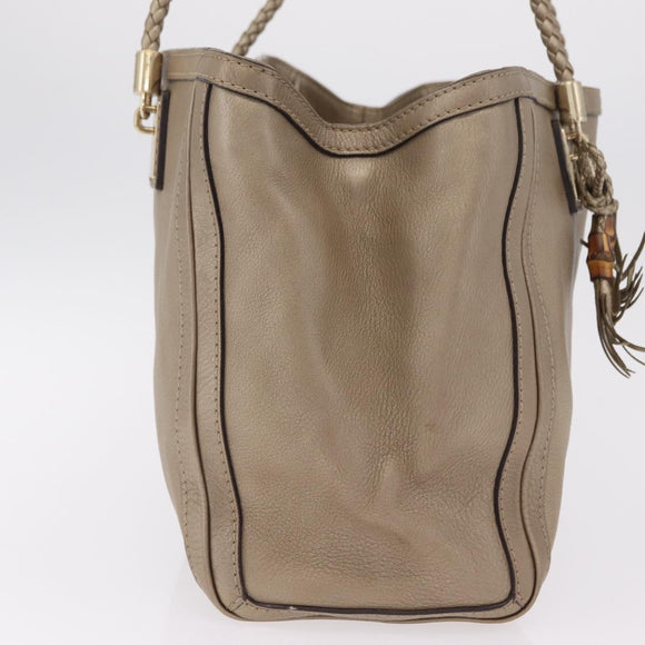 GUCCI Tote Bag Leather Gold 269945 Auth ka6435V