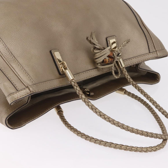 GUCCI Tote Bag Leather Gold 269945 Auth ka6435V