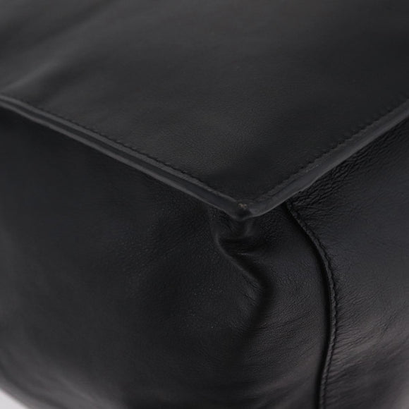 Saint Laurent Rive Gauche Tote Bag Leather Black Silver 663970 Auth ka6437M