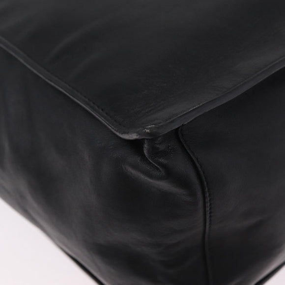 Saint Laurent Rive Gauche Tote Bag Leather Black Silver 663970 Auth ka6437M