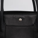 Saint Laurent Rive Gauche Tote Bag Leather Black Silver 663970 Auth ka6437M-18
