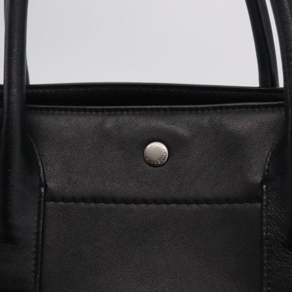 Saint Laurent Rive Gauche Tote Bag Leather Black Silver 663970 Auth ka6437M