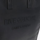Saint Laurent Rive Gauche Tote Bag Leather Black Silver 663970 Auth ka6437M-8