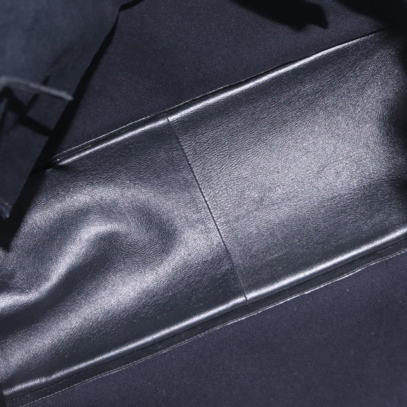 Saint Laurent Rive Gauche Tote Bag Leather Black Silver 663970 Auth ka6437M