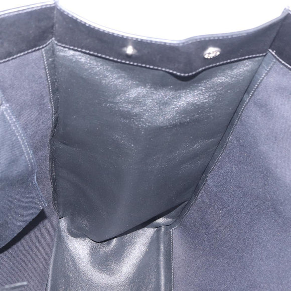 Saint Laurent Rive Gauche Tote Bag Leather Black Silver 663970 Auth ka6437M