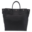 Saint Laurent Rive Gauche Tote Bag Leather Black Silver 663970 Auth ka6437M-13