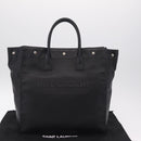 Saint Laurent Rive Gauche Tote Bag Leather Black Silver 663970 Auth ka6437M-12