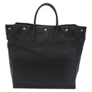 Saint Laurent Rive Gauche Tote Bag Leather Black Silver 663970 Auth ka6437M-2