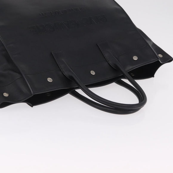 Saint Laurent Rive Gauche Tote Bag Leather Black Silver 663970 Auth ka6437M