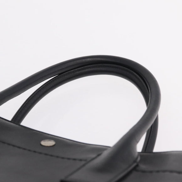 Saint Laurent Rive Gauche Tote Bag Leather Black Silver 663970 Auth ka6437M