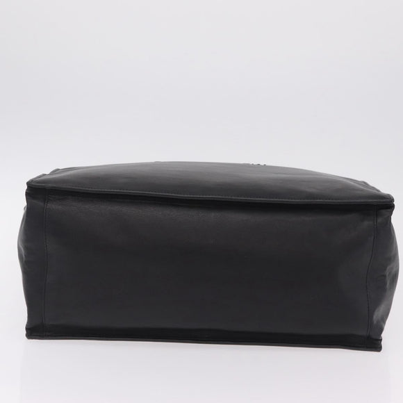 Saint Laurent Rive Gauche Tote Bag Leather Black Silver 663970 Auth ka6437M