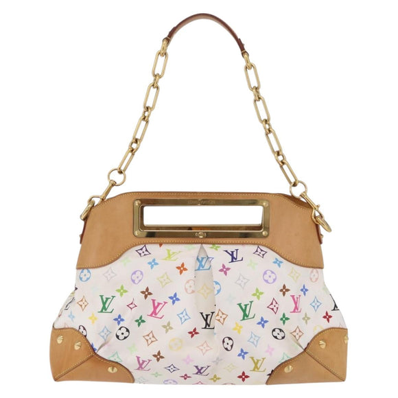 LOUIS VUITTON Monogram Multicolor Judy GM Hand Bag White M40253 LV Auth ka6439V