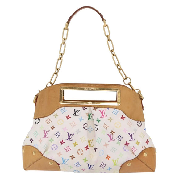 LOUIS VUITTON Monogram Multicolor Judy GM Hand Bag White M40253 LV Auth ka6439V