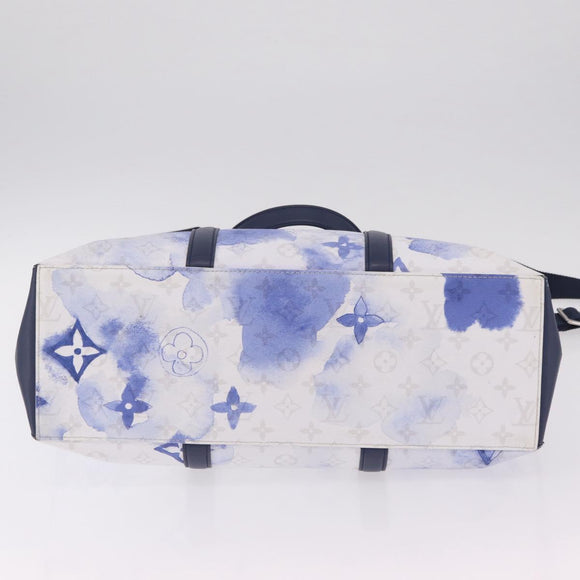 LOUIS VUITTON Monogram Watercolor Weekend Tote GM Blue M45755 LV Auth ka6444M