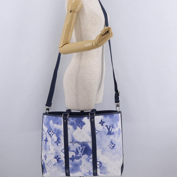 LOUIS VUITTON Monogram Watercolor Weekend Tote GM Blue M45755 LV Auth ka6444M