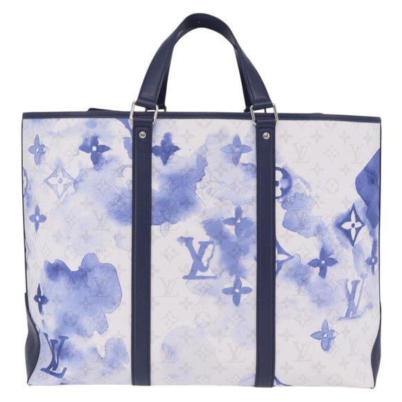 LOUIS VUITTON Monogram Watercolor Weekend Tote GM Blue M45755 LV Auth ka6444M