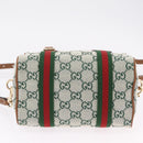GUCCI GG Canvas Web Sherry Line Hand Bag 2way Green Gold 856055 Auth ka6448M-13