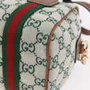 GUCCI GG Canvas Web Sherry Line Hand Bag 2way Green Gold 856055 Auth ka6448M-17