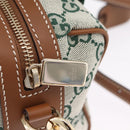 GUCCI GG Canvas Web Sherry Line Hand Bag 2way Green Gold 856055 Auth ka6448M-19