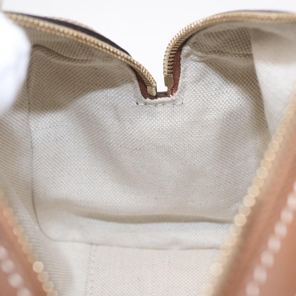 GUCCI GG Canvas Web Sherry Line Hand Bag 2way Green Gold 856055 Auth ka6448M
