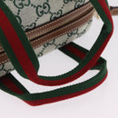 GUCCI GG Canvas Web Sherry Line Hand Bag 2way Green Gold 856055 Auth ka6448M-7