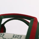 GUCCI GG Canvas Web Sherry Line Hand Bag 2way Green Gold 856055 Auth ka6448M-8