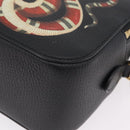 GUCCI Snake Shoulder Bag Leather Black Gold Tone 453565 Auth ka6449V-17