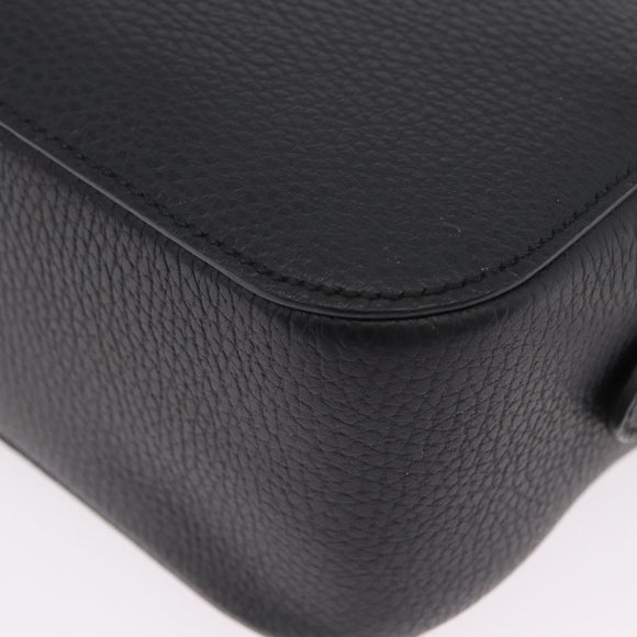 GUCCI Snake Shoulder Bag Leather Black Gold Tone 453565 Auth ka6449V