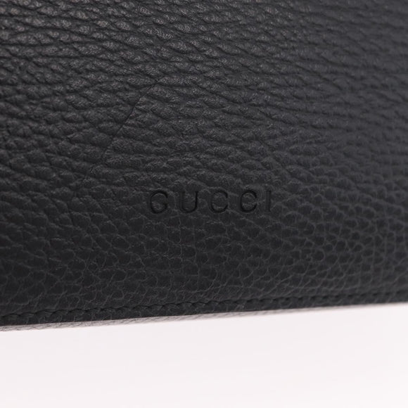 GUCCI Snake Shoulder Bag Leather Black Gold Tone 453565 Auth ka6449V