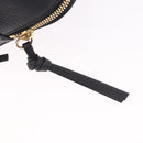GUCCI Snake Shoulder Bag Leather Black Gold Tone 453565 Auth ka6449V-10