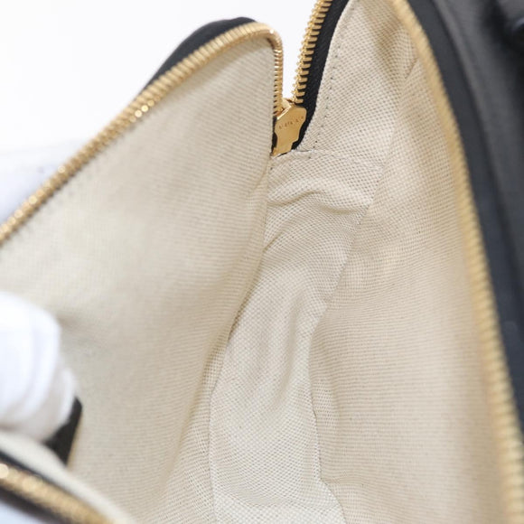 GUCCI Snake Shoulder Bag Leather Black Gold Tone 453565 Auth ka6449V